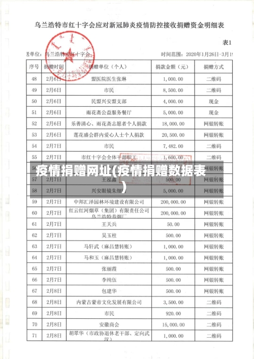 疫情捐赠网址(疫情捐赠数据表)-第2张图片