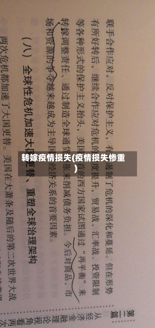 转嫁疫情损失(疫情损失惨重)-第1张图片