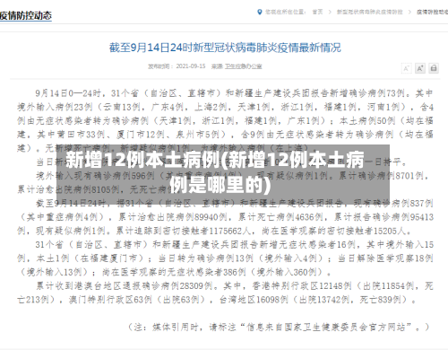 新增12例本土病例(新增12例本土病例是哪里的)-第1张图片