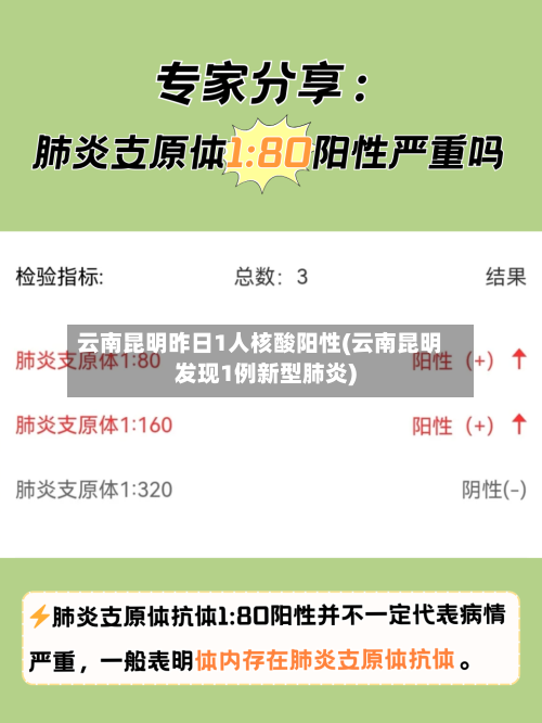 云南昆明昨日1人核酸阳性(云南昆明发现1例新型肺炎)-第3张图片